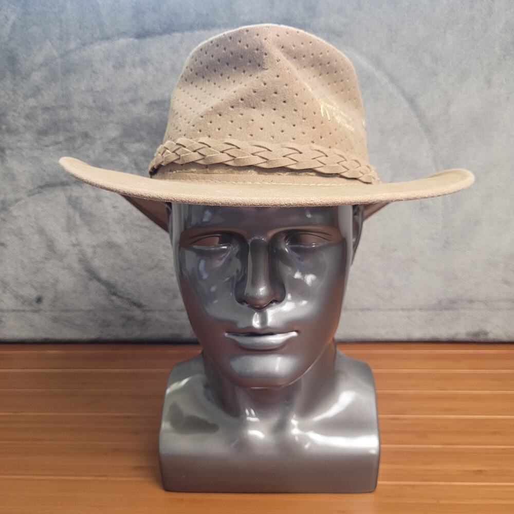 Aussie Chiller Golf Hat Large Tan Synthetic Suede Wide Brim Soak Me Outback